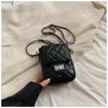 Verão losango bordado linha mini prata pequena bolsa feminina 2024 nova cadeia de moda ombro mensageiro bolsa de telefone móvel