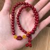 Pingente da Fortuna Pixiu de Cinábrio Pulseira de Cinábrio com Círculo Duplo Lingote de Areia Dourada Roxa de Baixo Teor Pulseira de Cinábrio Atraidora de Riqueza