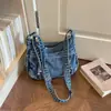 Bolsa Tote Feminina para Ir para a Aula, Nova Moda Casual Outono 2026 Bolsa de Ombro, Bolsa de Jeans de Grande Capacidade