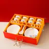 Juego de vajilla de cerámica creativa de alta calidad, platos, caja de regalo, actividades de inauguración de empresa, venderán pequeños regalos
