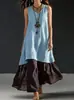 Vestido Largo Casual de Tirantes para Mujer, Color Sólido, Holgado, sin Mangas, Cuello en V, Transfronterizo Primavera y Verano Europeo y Americano Aliexpress Temu