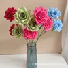 3 rosas artificiales color moca, decoración de alta gama para el hogar, arreglo floral para salón de bodas, decoración de cascada para hotel, flores artificiales