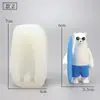 Molde de silicona de oso islandés material DIY hecho a mano Piedra de expansión para coche Molde de yeso de aromaterapia de oso polar