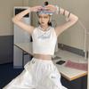 Chaleco para Mujer Ropa Exterior de Verano 2021 Nuevo Estilo Coreano Ins Tendencia Bordado con Letras Ajustado Ajustado Streetwear Corto