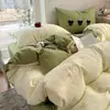 Juego de cuatro piezas de algodón 100% clase A, funda de edredón de algodón puro nueva, sábana, juego de cama, juego de tres piezas para estudiantes de dormitorio 4