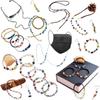 Combinación en caja de espejo cruzado de piedra natural, 10 compartimentos, DIY, sin especificación, accesorios para collar y pulsera de cuentas de cristal, grava desmagnetizadora