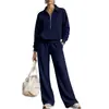 Conjunto Casual Feminino Outono Cor Sólida Estilo Preguiçoso Diário Cruzado Europeu e Americano Versátil Novo Conjunto 2026 Branco