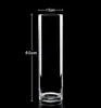 Vaso de Vidro Cilíndrico Transparente Branco para Arranjo de Flores, Decoração de Bar, Centros de Mesa de Casamento, Vaso de Bambu Hidropônico e Outros Usos