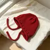 Gorro de punto para mujer, otoño e invierno, cálido, estilo coreano, hace que la cara se vea más pequeña, gorro de lana, adecuado para circunferencia de cabeza grande, versátil, protección para los oídos, gorro para clima frío