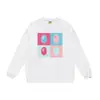 Otoño e invierno estilo japonés marca de moda cabeza de simio estampado de dibujos animados unisex joven suéter sudadera holgada venta al por mayor y dropshipping