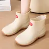 Nuevas Botas de Lluvia Cortas Estilo Coreano para Mujer, Botas de Lluvia Impermeables y Antideslizantes para Mujer, Zapatos de Agua para Cocina, Zapatos de Goma Resistentes al Desgaste de Suela Gruesa para Adultos