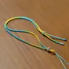Linternas semiacabadas tejidas a mano para hombre y mujer, nudo para colgar en el cuello, joyería portátil degradada, collar con colgante de jade dorado, cuerda