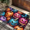 Tapete de Chão de Abóbora Colorida de Desenho Animado Americano Tapete para Banheiro Absorção de Água Secagem Rápida Tapete para Pés Decoração de Halloween Tapete Antiderrapante Atacado
