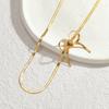 Amazon Wish - Cadena de clavícula con lazo simple y creativo, con personalidad atractiva, para mujer, estilo europeo y americano, collar de acero de titanio al por mayor