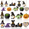 Nova Decoração de Halloween Casa Pendurado Pingente de Abóbora Gato Preto Morcego Bruxa com Corda Decoração de Madeira Pendurada