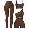 Roupa de Yoga Feminina Transfronteiriça Europeia e Americana Conjunto Regata Sem Costura Alta Elasticidade Leggings de Ginástica Respirável Absorvente de Suor Calças de Fitness