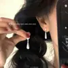 Pendientes Vintage de Aguja Plateada con Borlas de Diamantes, Lujo Ligero y Temperamento Exquisito, Pendientes Versátiles de Nicho de Gama Alta al por Mayor para Mujeres