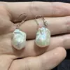 Brincos de Pérola Barroca de Água Doce Naturais Prata de Lei S925 Brincos Pendentes Formato Irregular Brincos de Luxo Leve para Mulheres High-End Cool