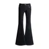 Jeans Negros Acampanados Estilo Americano para Mujer, Primavera 2026, Diseño de Tiro Bajo, Adelgazantes, Elásticos, No Ajustados, Pantalones Acampanados Bootcut