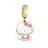 Accesorios de dibujos animados transfronterizos Gato KT para hacer tú mismo anime lazo pulsera de gato kitty colgante de acero inoxidable colgante colgante