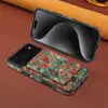 Funda de Teléfono con Carga Inalámbrica Adecuada para Iphone18Promax con Patrón de Succión Magnética Portatarjetas y Soporte Dos en Uno Funda de Cuero