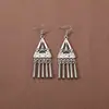 Novos Brincos de Tendência Nacional Estilo Chinês Estilo Antigo para Mulheres, Brincos Longos com Franja de Prata Xizang Estilo Palácio Retro, Joias para Orelha Estilo Étnico