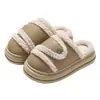 Nuevas pantuflas de algodón estilo Birkenstock para mujer, pantuflas de invierno para interior, antideslizantes, cálidas, con ribete de felpa, suelas gruesas y adecuadas tanto para interiores como para exteriores; al por mayor disponible para hombres