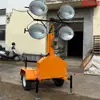 Torre de Iluminação de Vapor Metálico Trailer Móvel Operado Manualmente Tipo Trailer Luz de Emergência para Construção Caminhão HMF966