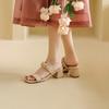 Yingmeier Verano 2022 Zapatos de tacón medio grueso sin cordones para mujer Tallas grandes 40-43 Sandalias Transfronterizos Chengdu 2