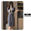 Atuendo Profesional, Elegante Vestido Estilo Diosa para Mujer, Ajuste Delgado Primavera y Otoño, Ropa Profesional de Mujer para Verano, Falda Ajustada a la Cadera, Ropa de Trabajo