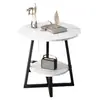 Mesa de centro pequena mesa lateral de sofá camada dupla sala de estar mesa redonda pequena quarto simples prateleira de armazenamento de cabeceira varanda mesa de centro pequena