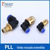 Junta pneumática L-type estendida junta rápida bidirecional elemento auxiliar PLL rosca estendida tipo L bidirecional