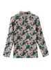 Nuevo Top Floral de Terciopelo Alemán Otoño e Invierno con Cuello Alto de Botones Moda para Madres de Mediana Edad y Mayores Camisa Base de Terciopelo de Manga Larga para Mujer