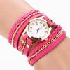 Al por mayor AliExpress popular creativo cuerda trenzada pulsera de mujer reloj correa de PU enrollado tres anillos Moda Reloj de mujer