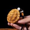Colgante de Riqueza Tallado en Ciprés Madera Maciza Juguete Portátil para Hombres Colgante de Riqueza Caparazón de Tortuga