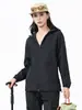 Jaqueta de Pele com Capuz Refrescante UPF50+ Ultraleve com Aba Removível, Roupa Estilosa de Proteção Solar para Mulheres, Seda de Gelo, Unissex