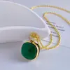 Colar Colar de Garrafa de Perfume de Cristal Artificial Aquamarina Cortado em Diamante Super Brilhante de Venda Quente Nicho Premium Japonês e Coreano para Mulheres