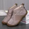 Novos sapatos de algodão espessos de inverno estilo Velho Pequim para mulheres, botas de neve quentes de pelúcia para meia-idade e idosos, botas de algodão, sapatos de mãe