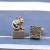 Chaveiro Selo Zodiacal Chinês de Latão Retro Pequenos Enfeites Pingente para Bolsa de Mão Barraca Presentes Criativos