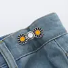 Botón de Cara Sonriente con Margarita para Cintura, Base Plana, Desmontable, Sin Coser, Botón de Cintura Reductor para Jeans, Reductor de Talla de Cintura