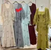 Elegante conjunto de dos piezas con cárdigan de punto floral tridimensional y encaje y vestido, nuevo conjunto de suéter de otoño para mujer