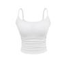 25056 Verão Menina Quente Sexy Top com Bojo de Uma Peça Alça Top Super Elástico Franzido Cintura Fina Slim Fit Colete Externo