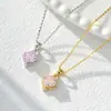 Colar Pequeno Cubo de Açúcar em Prata de Lei 925 para Mulheres, Design Nicho Estilo Ins com Pingente de Zircônia Microincrustado, Corrente para Clavícula, Presente Atacado