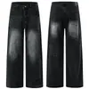 Muxi Roupas Marca Tendência Estilo Americano Algodão Bambu Solto High-Street Jeans Lavado Vintage Versátil Calças de Perna Reta para Homens