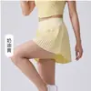 Falda de Yoga para Mujer, Línea A, Plisada, Anti-Exposición, Falda Corta con Forro Interior y Bolsillos, Secado Rápido, Transpirable, Práctica, para Bádminton