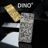 Queroseno|Patrón floral tallado estilo delgado elegante lujo ligero estilo antiguo encendedor de rueda de pedernal regalo de alta calidad encendedor de queroseno de gama alta