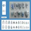 Sensação refrescante azul sonho flash de pérola tridimensional diamante pérola estrela armadura vestível removível 24 peças