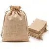 En Stock Cierre de Cordón Bolsas de Lino Imitación para Empaque de Polvos Herbales, Bolsitas, Bolsitas de Posos de Café, Bolsas Vacías, Empaque de Regalo