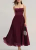 Nuevo vestido de noche, sexy vestido largo sin espalda con tirantes finos, sin mangas, escote en V pronunciado, ajustado al cuerpo, vestido de dama de honor para mujer