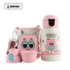 Taza Térmica Oso para Niños con Popote Botella de Agua Grado Alimenticio 316 para Niños y Niñas Acero Inoxidable 316